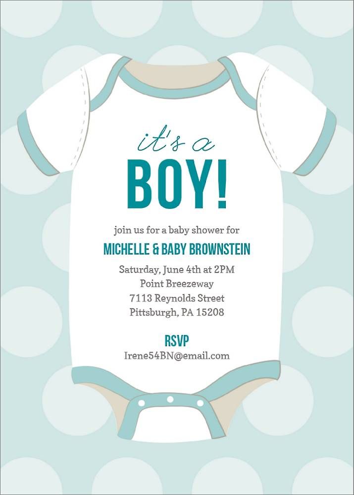 Boy Onesie Baby Shower Invitation