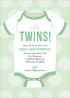 Twin Onesie Baby Shower Invitation