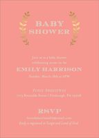 Gold Foil Stamped Laurel Baby Shower Invitation