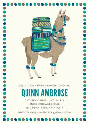 Llama Baby Shower Invitation