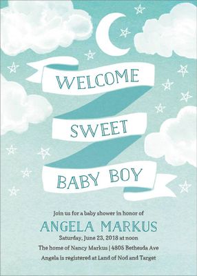 Sweet Baby Boy Baby Shower Invitation