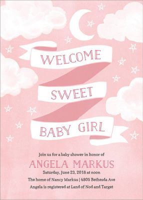 Sweet Baby Girl Baby Shower Invitation