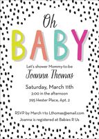 Oh Baby Dots Baby Shower Invitation