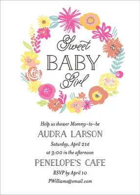 Sweet Girl Baby Shower Invitation