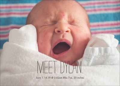 Meet Horizontal Birth Announcement