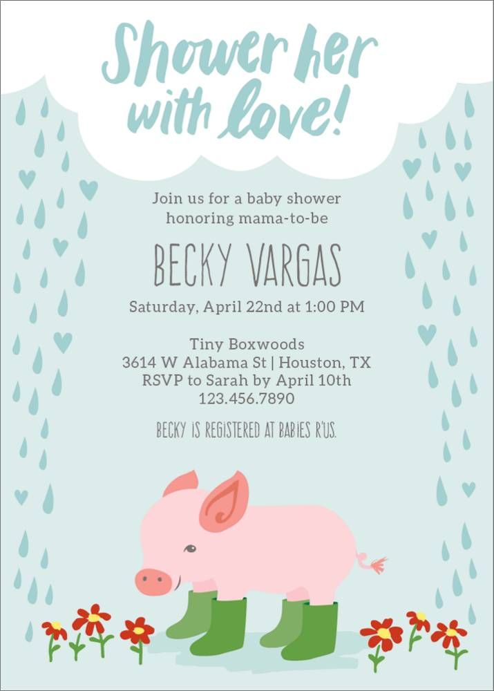 Shower Her With Love Baby Shower Invitation