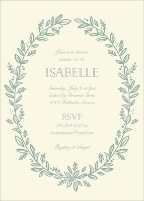 Leafy Frame Baby Shower Invitation