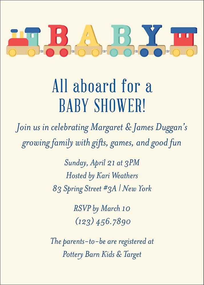 Toy Train Baby Shower Invitation