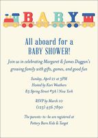 Toy Train Baby Shower Invitation