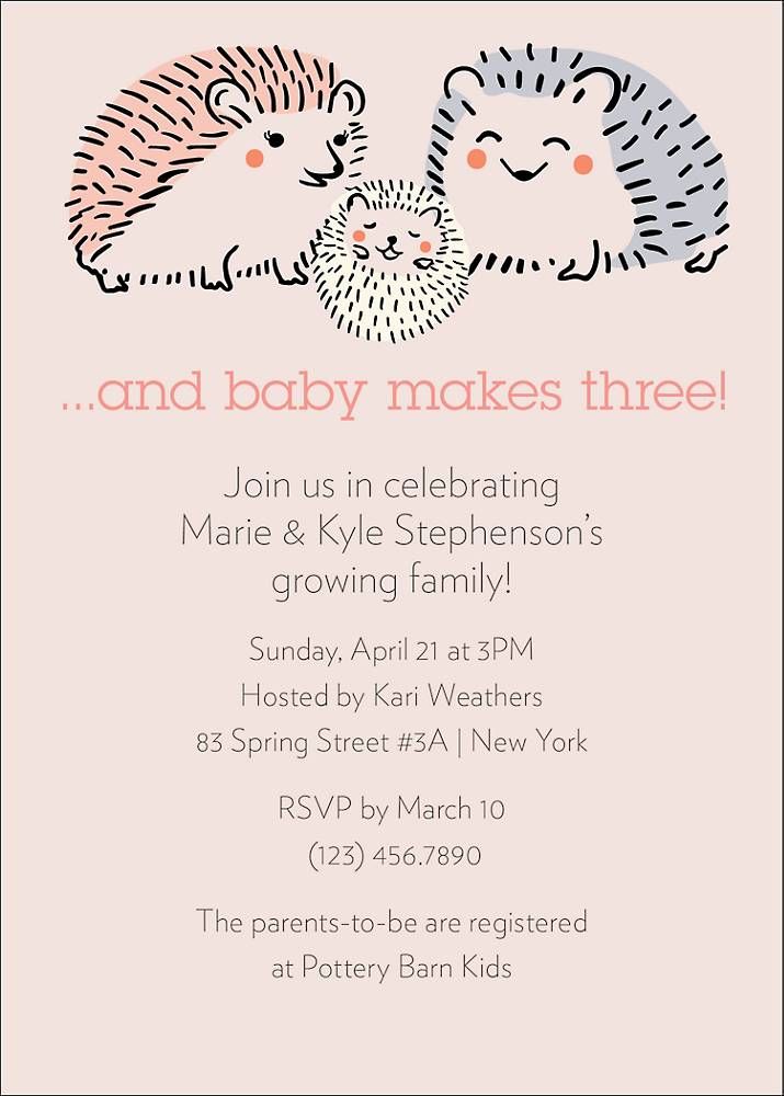 Hedgehogs Baby Shower Invitation