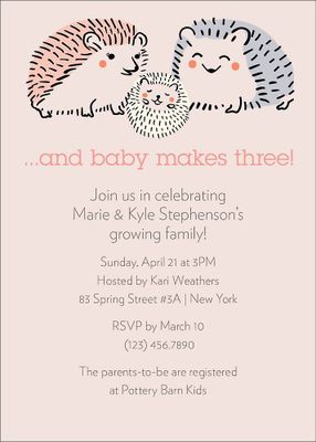 Hedgehogs Baby Shower Invitation