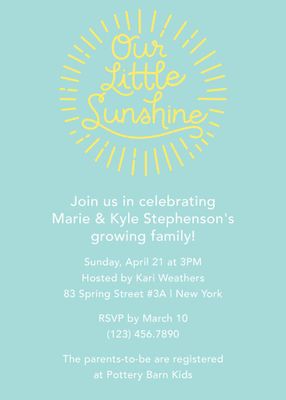 Our Little Sunshine Baby Shower Invitation