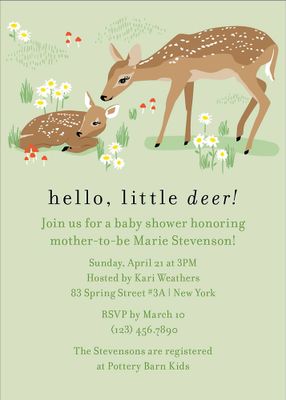 Deer Baby Shower Invitation