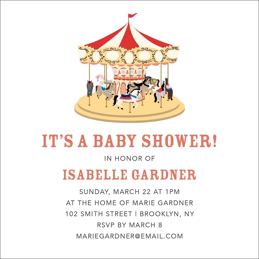 Carousel Baby Shower Invitation