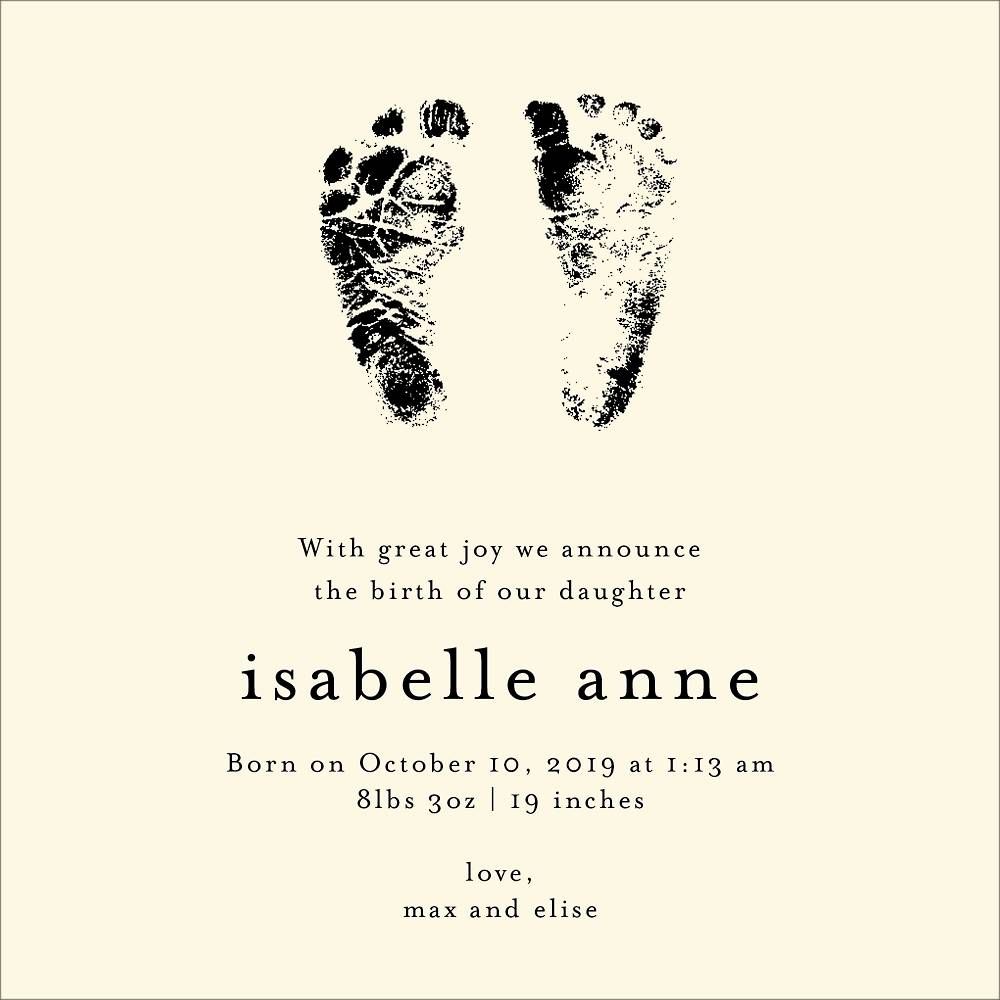 Footprints Birth Announcement