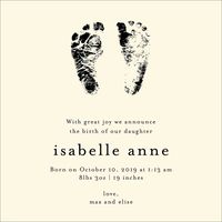 Footprints Birth Announcement