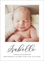 Signature Script Birth Announcement