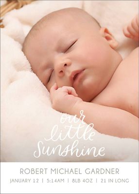 Our Little Sunshine Birth Announcement