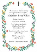 Bouquet Frame Baptism Invitation