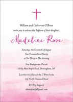 Ombre Cross Baptism Invitation