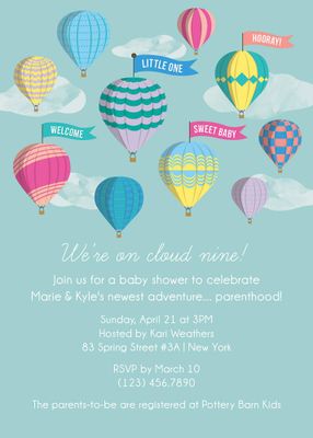 Balloons Baby Shower Invitation