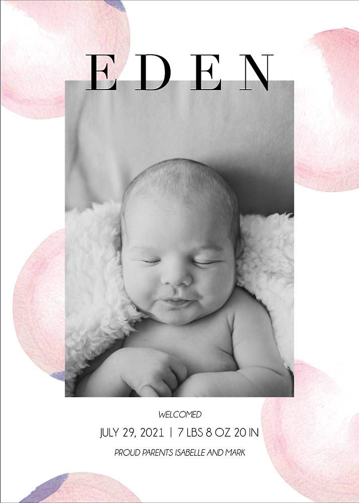 Bubbles Birth Announcement