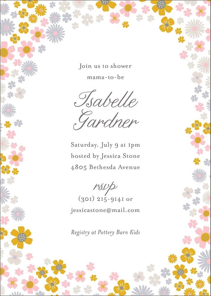 Field Blossoms Baby Shower Invitation