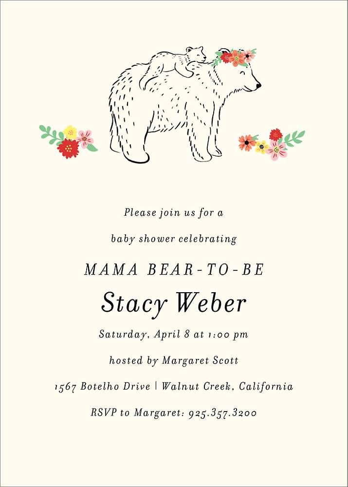 Mama Bear Baby Shower Invitation