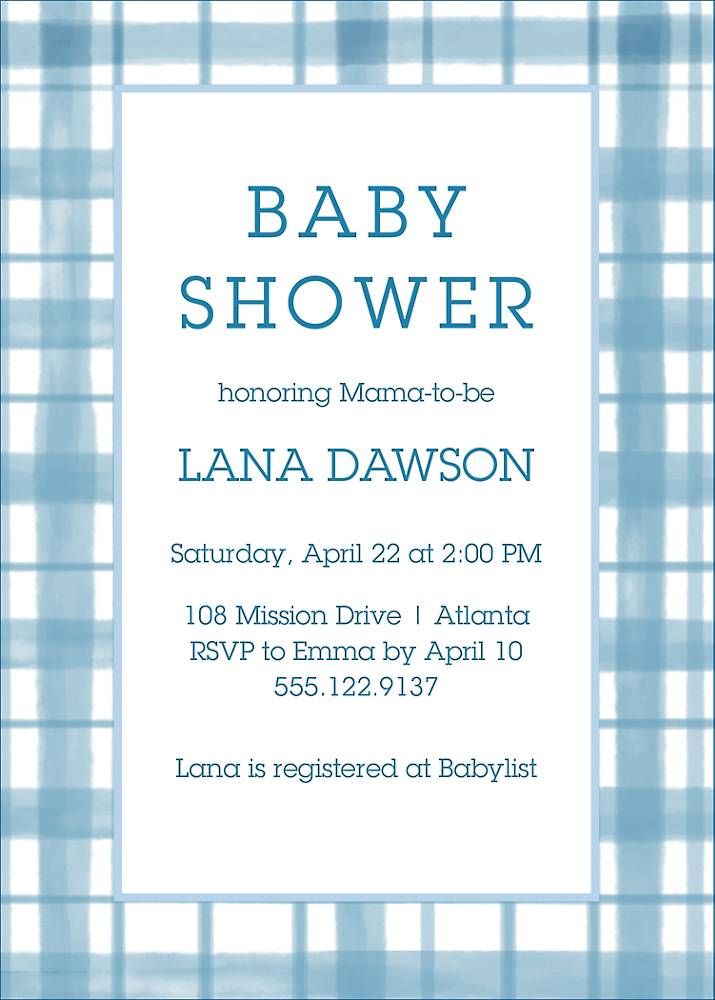 Plaid Baby Shower Invitation