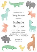 Soft Animals Baby Shower Invitation