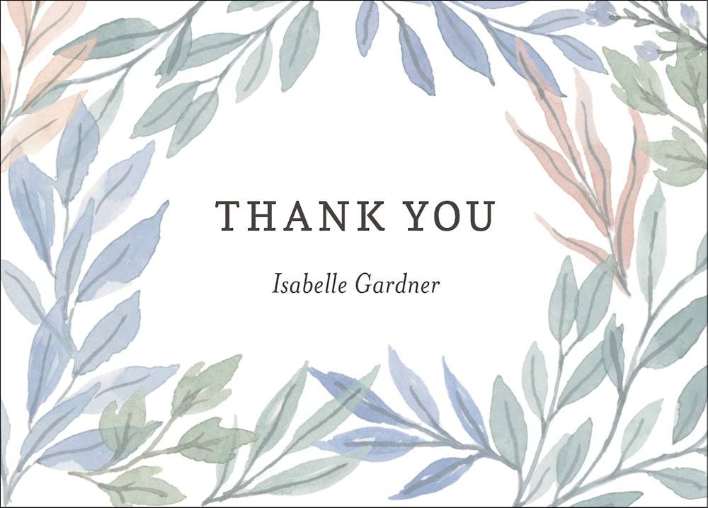 Soft Foliage Thank You Notes