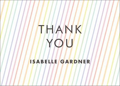 Rainbow Stripe Thank You Notes