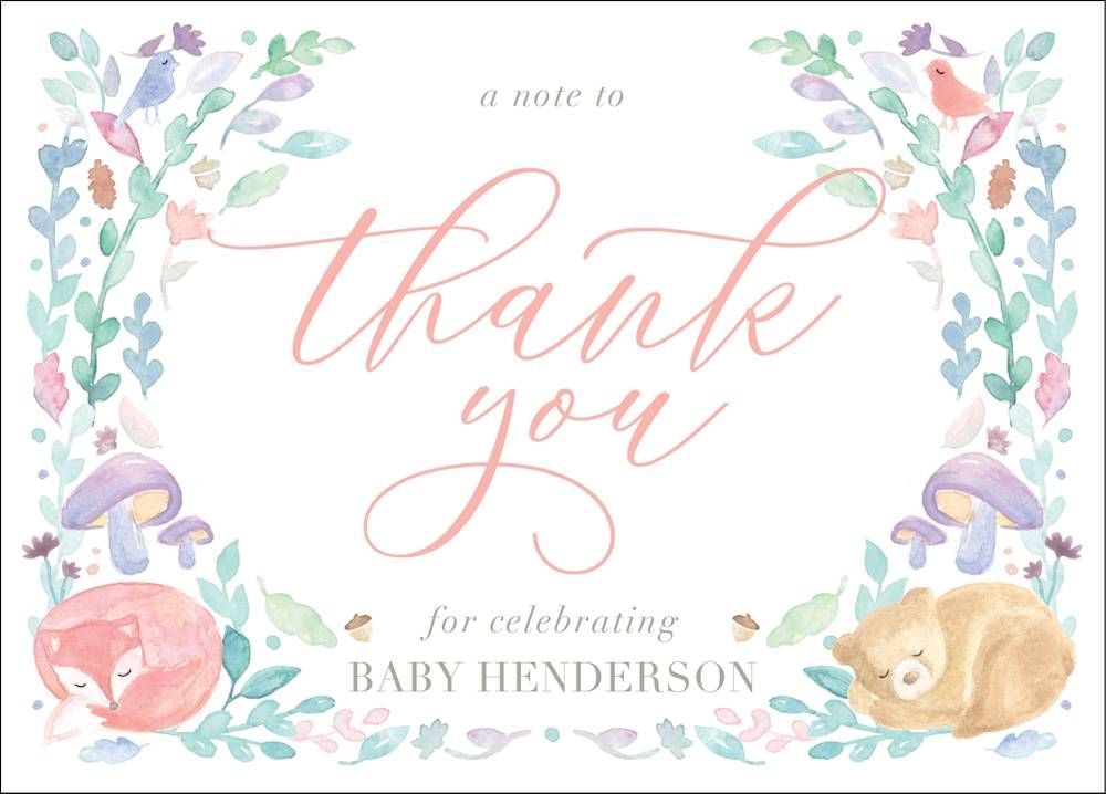 Woodland Critters Thank You Notes