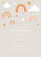 Rainbow Mobile Baby Shower Invitation