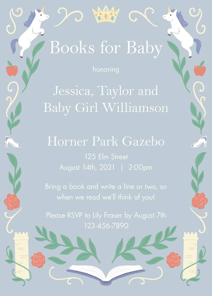 Fairytale Books Baby Shower Invitation