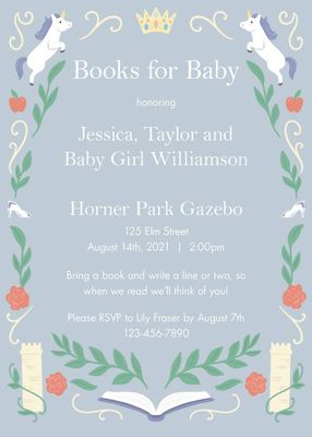 Fairytale Books Baby Shower Invitation