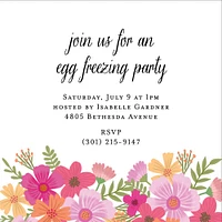 Garden Blooms Egg Freezing Party Invitation