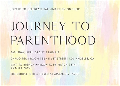 Pastel Paint Parenthood Celebration Invitation