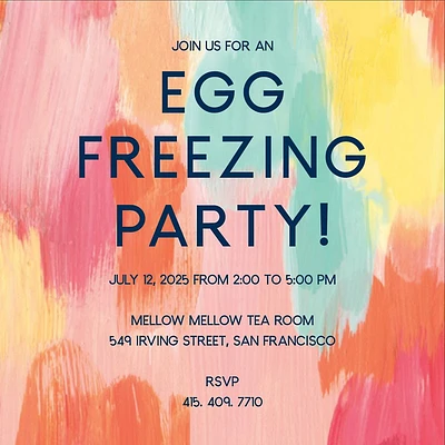 Paint Square Egg Freezing Party Invitation