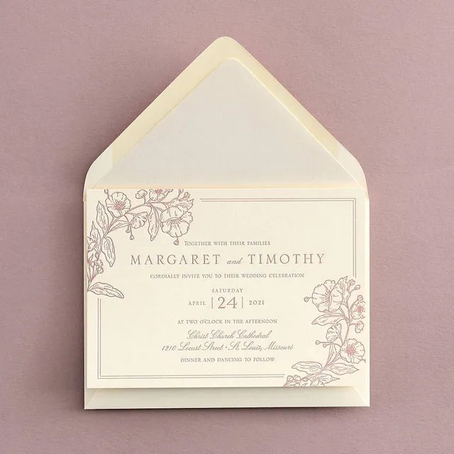 Paper Source Blossom Border Wedding Invitation