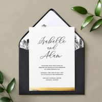 Brushstroke Foil Wedding Invitation