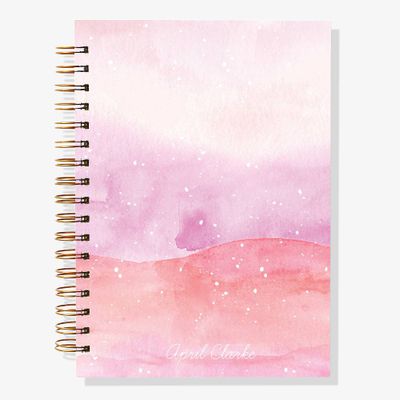 12-Month Pink Watercolor Custom Planner