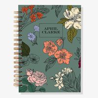 12-Month Black Floral Custom Planner