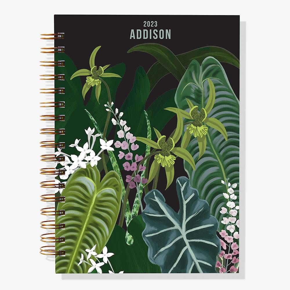 12-Month Dark Floral Custom Planner