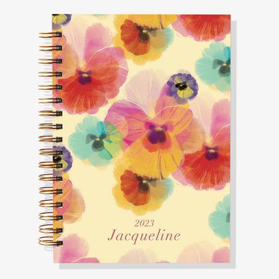 12-Month Pressed Pansy Custom Planner