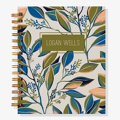 12-Month Painted Leaves Custom Planner