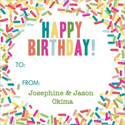 Sprinkles Happy Birthday Gift Tag Label