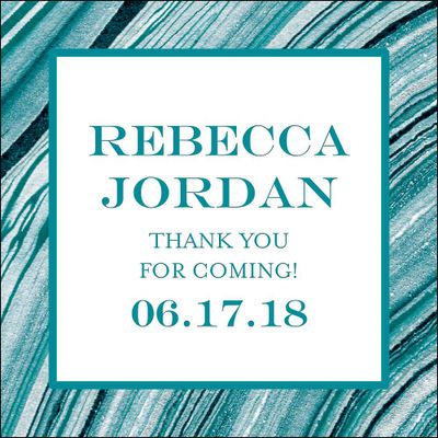 Marble Frame Bat Mitzvah Gift Tag Label