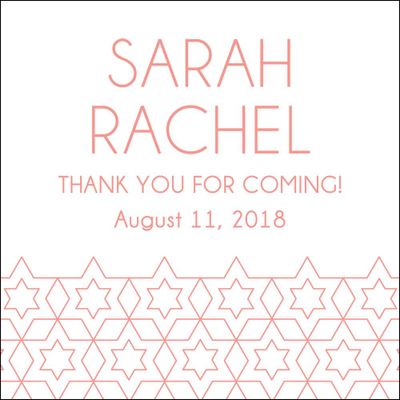 Geometric Star Bat Mitzvah Gift Tag Label