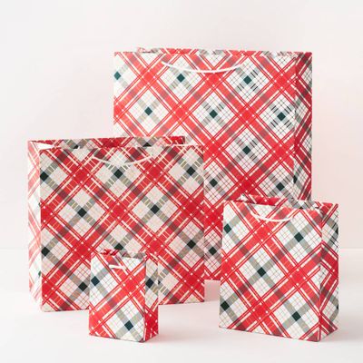 Christmas Tartan Plaid Gift Bags